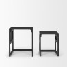 Mercana Grier Set of 2 Black Wood With Black Cane Nesting Accent Tables 3