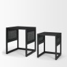 Mercana Grier Set of 2 Black Wood With Black Cane Nesting Accent Tables 5