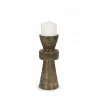 Mercana Odilia Small Textured Antiqued Gold Metal Geometric Pillar Candle Holder 3 - Mercana Odilia Small Textured Antiqued Gold Metal Geometric Pillar Candle Holder 3