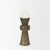 Mercana Odilia Small Textured Antiqued Gold Metal Geometric Pillar Candle Holder - Mercana Odilia Small Textured Antiqued Gold Metal Geometric Pillar Candle Holder
