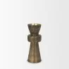 Mercana Odilia Small Textured Antiqued Gold Metal Geometric Pillar Candle Holder 2 - Mercana Odilia Small Textured Antiqued Gold Metal Geometric Pillar Candle Holder 2
