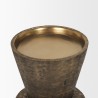 Mercana Odilia Large Textured Antiqued Gold Metal Geometric Pillar Candle Holder