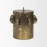 Mercana Deacon Large Antiqued Gold Metal Canister with Sculptural Handles Front - Mercana Deacon Large Antiqued Gold Metal Canister with Sculptural Handles Front