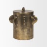 Mercana Deacon Large Antiqued Gold Metal Canister with Sculptural Handles2