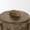 Mercana Deacon Large Antiqued Gold Metal Canister with Sculptural Handles3