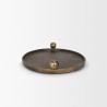 Mercana Jianna Small Oval Textured Antiqued Gold Metal Tray with Handles Side