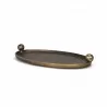Mercana Jianna Large Oval Textured Antiqued Gold Metal Tray with Handles - Mercana Jianna Large Oval Textured Antiqued Gold Metal Tray with Handles