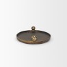 Mercana Jianna Large Oval Textured Antiqued Gold Metal Tray with Handles 2