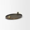 Mercana Jianna Large Oval Textured Antiqued Gold Metal Tray with Handles 2 - Mercana Jianna Large Oval Textured Antiqued Gold Metal Tray with Handles 2
