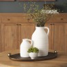 Mercana Jianna Large Oval Textured Antiqued Gold Metal Tray with Handles