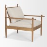 Mercana Danni Beige Fabric Beech Wood Framed Accent Lounge Chair Side