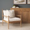Mercana Danni Beige Fabric Beech Wood Framed Accent Lounge Chair 2