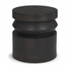 Mercana Rashama Dark Brown Wood Stacked Geometric Round Accent Table