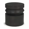 Mercana Rashama Dark Brown Wood Stacked Geometric Round Accent Table - Mercana Rashama Dark Brown Wood Stacked Geometric Round Accent Table