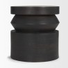 Mercana Rashama Dark Brown Wood Stacked Geometric Round Accent Table 1