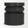 Mercana Rashama Dark Brown Wood Stacked Geometric Round Accent Table 1 - Mercana Rashama Dark Brown Wood Stacked Geometric Round Accent Table 1