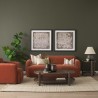 Mercana Saga Stonewashed Rust Chenille Fabric 3 Seater Sofa