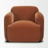 Mercana Saga Stonewashed Rust Chenille Fabric Upholstered Chair Front - Mercana Saga Stonewashed Rust Chenille Fabric Upholstered Chair Front