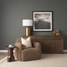 Mercana Saga Textured Brown Plush Fabric Upholstered Chair Set