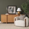 Mercana Kornelia Cream Soft Oatmeal Fabric Barrel Accent Chair