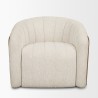 Mercana Fonda Cream Fabric w/ Natural Jute Swivel Accent Chair Front