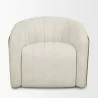 Mercana Fonda Cream Fabric w/ Natural Jute Swivel Accent Chair Front - Mercana Fonda Cream Fabric w/ Natural Jute Swivel Accent Chair Front