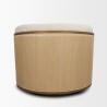 Mercana Fonda Cream Fabric w/ Natural Jute Swivel Accent Chair Back