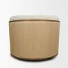 Mercana Fonda Cream Fabric w/ Natural Jute Swivel Accent Chair Back - Mercana Fonda Cream Fabric w/ Natural Jute Swivel Accent Chair Back