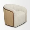 Mercana Fonda Cream Fabric w/ Natural Jute Swivel Accent Chair Side - Mercana Fonda Cream Fabric w/ Natural Jute Swivel Accent Chair Side