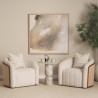 Mercana Fonda Cream Fabric w/ Natural Jute Swivel Accent Chair Set