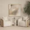 Mercana Fonda Cream Fabric w/ Natural Jute Swivel Accent Chair Set - Mercana Fonda Cream Fabric w/ Natural Jute Swivel Accent Chair Set