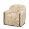 Mercana Huntley Cream Faux Fur Fabric Swivel Accent Chair 1
