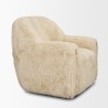 Mercana Huntley Cream Faux Fur Fabric Swivel Accent Chair Side