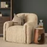 Mercana Huntley Cream Faux Fur Fabric Swivel Accent Chair 2 - Mercana Huntley Cream Faux Fur Fabric Swivel Accent Chair 2