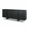 Mercana Rowan Black Oak Wood Closed 4 Door Sideboard - Mercana Rowan Black Oak Wood Closed 4 Door Sideboard
