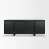 Mercana Rowan Black Oak Wood Closed 4 Door Sideboard Front - Mercana Rowan Black Oak Wood Closed 4 Door Sideboard Front