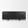 Mercana Rowan Black Oak Wood Closed 4 Door Sideboard Back - Mercana Rowan Black Oak Wood Closed 4 Door Sideboard Back