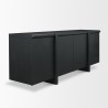 Mercana Rowan Black Oak Wood Closed 4 Door Sideboard 