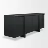 Mercana Rowan Black Oak Wood Closed 4 Door Sideboard  - Mercana Rowan Black Oak Wood Closed 4 Door Sideboard 