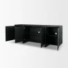 Mercana Rowan Black Oak Wood Closed 4 Door Sideboard Open - Mercana Rowan Black Oak Wood Closed 4 Door Sideboard Open