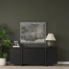 Mercana Rowan Black Oak Wood Closed 4 Door Sideboard - Mercana Rowan Black Oak Wood Closed 4 Door Sideboard
