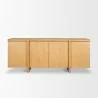 Mercana Rowan Light Brown Oak Wood Closed 4 Door Sideboard Front - Mercana Rowan Light Brown Oak Wood Closed 4 Door Sideboard Front