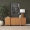 Mercana Rowan Light Brown Oak Wood Closed 4 Door Sideboard