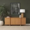 Mercana Rowan Light Brown Oak Wood Closed 4 Door Sideboard - Mercana Rowan Light Brown Oak Wood Closed 4 Door Sideboard