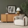 Mercana Rowan Light Brown Oak Wood Closed 4 Door Sideboard With ArmChair - Mercana Rowan Light Brown Oak Wood Closed 4 Door Sideboard With ArmChair