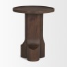 Mercana Cayson Dark Brown Sculptural Round Accent Table Front