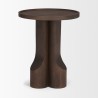 Mercana Cayson Dark Brown Sculptural Round Accent Table Side