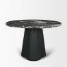 Mercana Marilyn 48" Black Forest Marble Black Wood Pedestal Round Dining Table 3 - Mercana Marilyn 48" Black Forest Marble Black Wood Pedestal Round Dining Table 3