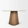 Mercana Marilyn 48" Botticino Marble With Light Brown Wood Base Dining Table 1 - Mercana Marilyn 48" Botticino Marble With Light Brown Wood Base Dining Table 1