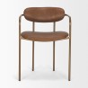 Mercana Parker Brown Leather Seat Gold Metal Frame Dining Chair Front